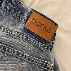 PARKE CROSSOVER DENIM SKIRT